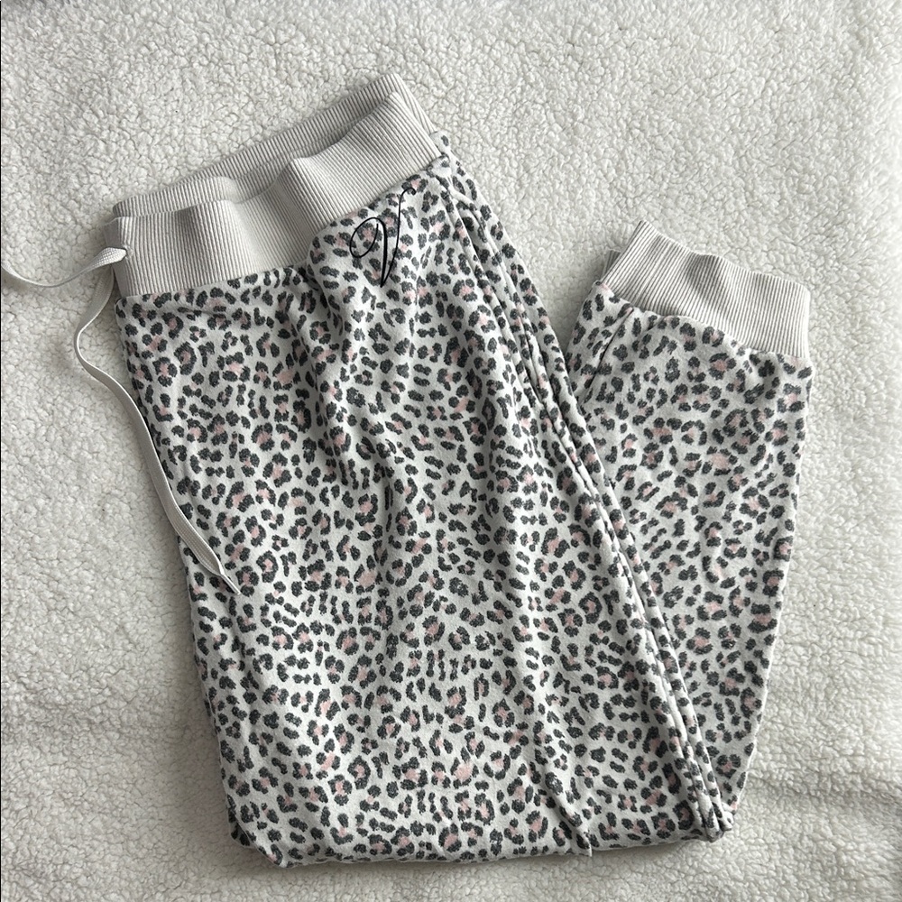Victoria's Secret Leopard Print Track Pants - Gray and Pink